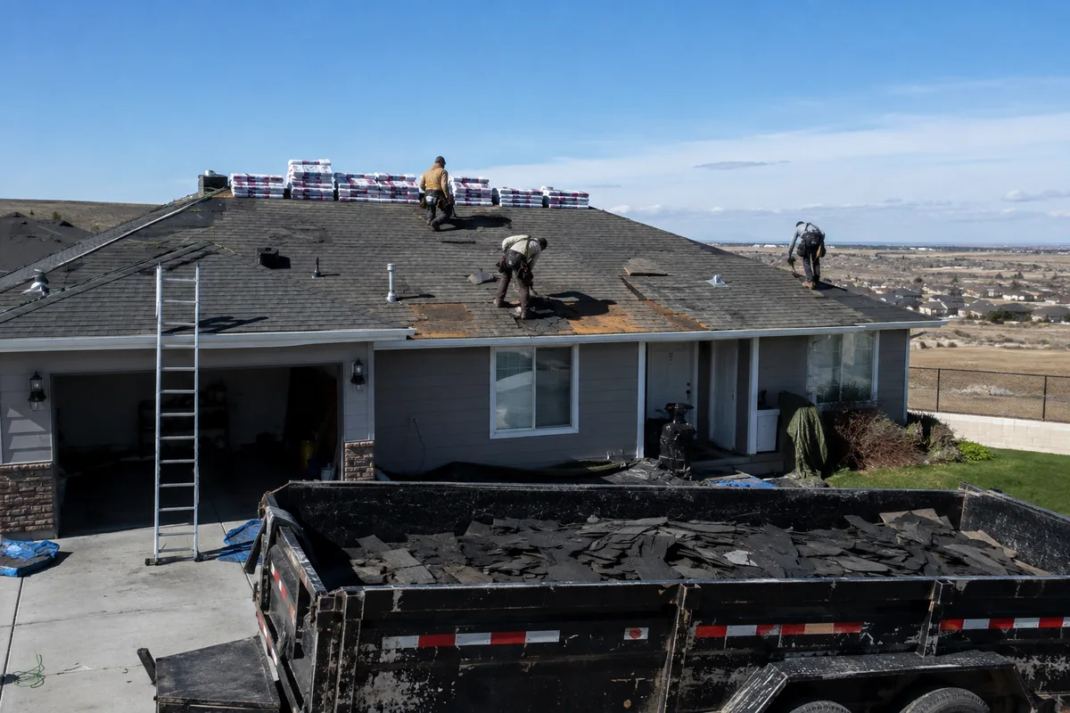 Roof replacement on a property in Kuna, ID