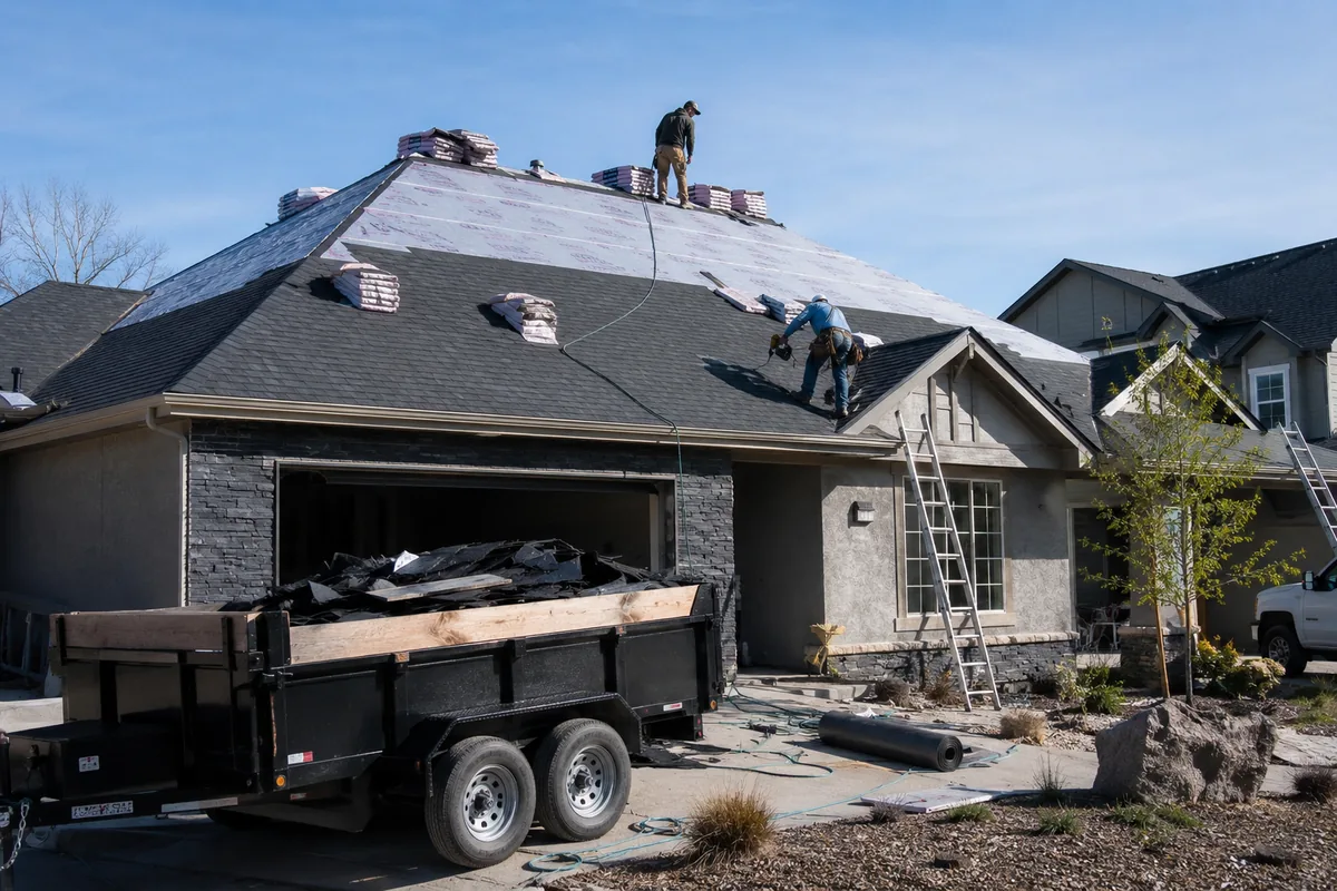 Roof replacement on a property in Star, ID